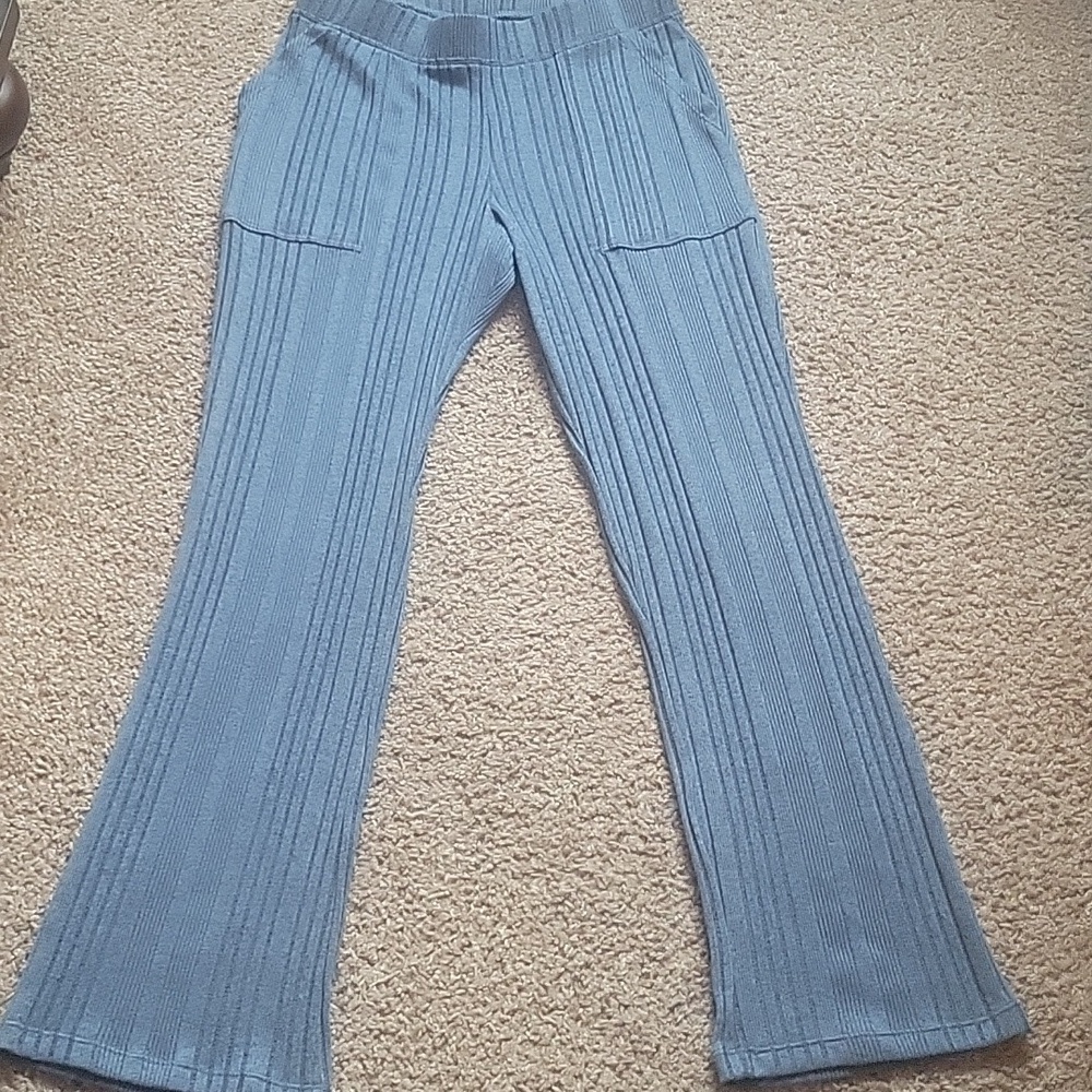 Women's Blue Ribbed Pants Sz S